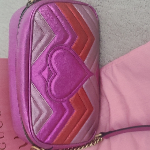 Gucci Calfskin Metallic GG Marmont Limited Edition Holiday 2018 Multicolor Bag - Picture 3 of 7